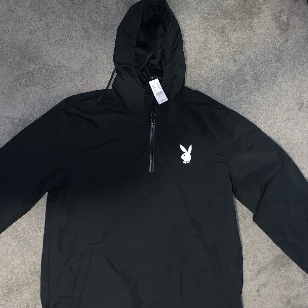 Black Playboy Rain Jacket